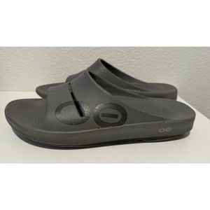 OOFOS OOahh Recovery Slip On Sandals Unisex Mens Sz 11 Womens Sz 13 Gray GUC
